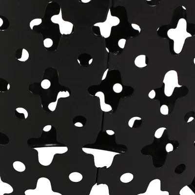 Modern Iron Patio Side Table With Cross-Cut Design, Powder-Coated Frame, Barrel Outdoor End Table, Patio End Tables -Christopher Knight Home 9 Modern Iron Patio Side Table With Cross-Cut Design, Powder-Coated Frame, Barrel Outdoor End Table, Patio End Tables -Christopher Knight Home - Image 9