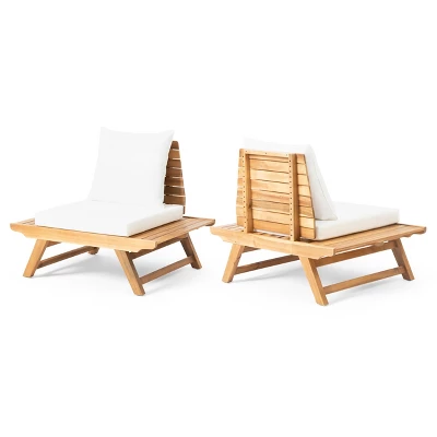 Christopher Knight Home Sedona Outdoor Acacia Wood Club Chairs With Cushions (Set Of 2) 9 Christopher Knight Home Sedona Outdoor Acacia Wood Club Chairs With Cushions (Set Of 2) - Image 9