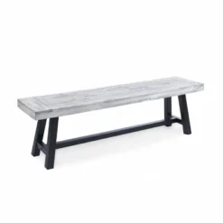 Christopher Knight Home 2pc Carlisle Outdoor Acacia Benches Sandblasted Light Gray/Black -FurniVerse Store GUEST 02696543 dea8 43e3 853a 95fcb78b5d4b