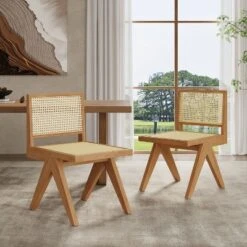 Christopher Knight Home Sepp Rubberwood And Cane Armless Dining Chair With V-Shaped Legs(Set Of 2) 19 Christopher Knight Home Sepp Rubberwood And Cane Armless Dining Chair With V-Shaped Legs(Set Of 2) -FurniVerse Store GUEST 0287f2fc 0075 409d 9602 f52657d7b126