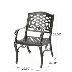 Christopher Knight Home Sarasota 5-Piece Cast Aluminum Outdoor Dining Set With Floral Scroll Design 12 Christopher Knight Home Sarasota 5-Piece Cast Aluminum Outdoor Dining Set With Floral Scroll Design -FurniVerse Store GUEST 02ed492b ab41 4202 844d 8bebde0a7500