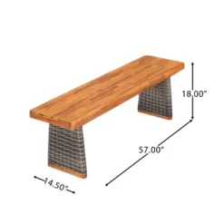 Christopher Knight Home Amara Rustic 6 Piece Outdoor Acacia Wood Dining Set With Rattan Slatted Table And Cushions -FurniVerse Store GUEST 0304874a f992 4b74 86bd 809ca545c3ac