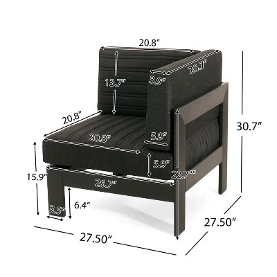 Christopher Knight Home Layla Patio 5 Pieces Aluminum Seating Sets With Firepit, Black/Gray 3 Christopher Knight Home Layla Patio 5 Pieces Aluminum Seating Sets With Firepit, Black/Gray - Image 3