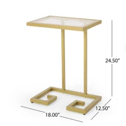 Hickson Modern Glam C Shaped End Table Gold - Christopher Knight Home -FurniVerse Store GUEST 04709f59 592d 4a05 8525 65f54fbdc4b7