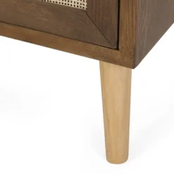 Hulett Contemporary End Table With Storage Walnut/Natural/Antique Gold - Christopher Knight Home -FurniVerse Store GUEST 047367a0 88d7 4566 b7c2 898547176795