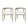 Christopher Knight Home Set Of 2 Ladieu Fabric And Wood Tub Dining Chairs