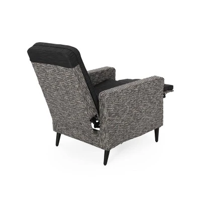 Murdock Outdoor Wicker Recliner - Black/Dark Gray - Christopher Knight Home 5 Murdock Outdoor Wicker Recliner - Black/Dark Gray - Christopher Knight Home - Image 5