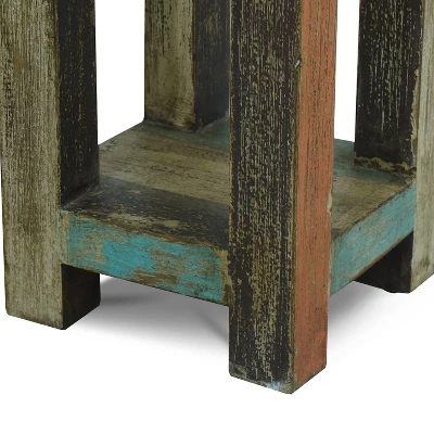 Meader Boho Handmade Distressed Mango Wood End Table - Christopher Knight Home 7 Meader Boho Handmade Distressed Mango Wood End Table - Christopher Knight Home - Image 7