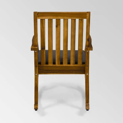 Montrose 2pk Acacia Wood Patio Rocking Chair Teak - Christopher Knight Home 2 Montrose 2pk Acacia Wood Patio Rocking Chair Teak - Christopher Knight Home - Image 2