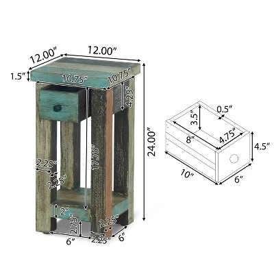 Meader Boho Handmade Distressed Mango Wood End Table - Christopher Knight Home 9 Meader Boho Handmade Distressed Mango Wood End Table - Christopher Knight Home - Image 9
