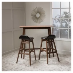 3pc Moria 42" Bar Height Dining Set Natural Walnut - Christopher Knight Home