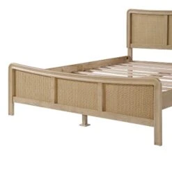 Christopher Knight Home Odila Boho Wood Platform Bed With Rattan Curved Adjustable Height Headboard -FurniVerse Store GUEST 0fdca097 4206 43a3 a716 97df0cd4a3d3