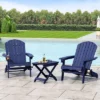 Christopher Knight Home Bellwood Outdoor Acacia Wood Folding 3 Piece Adirondack Chat Set With Cup Holders