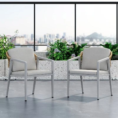 Christopher Knight Home Oaklen All Weather Outdoor Dining Chairs With Cushions (Set Of 2) 10 Christopher Knight Home Oaklen All Weather Outdoor Dining Chairs With Cushions (Set Of 2) - Image 10