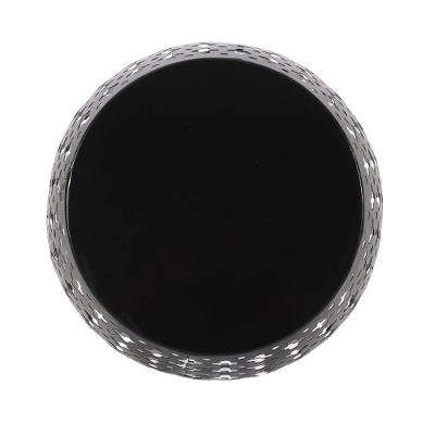 Modern Iron Patio Side Table With Cross-Cut Design, Powder-Coated Frame, Barrel Outdoor End Table, Patio End Tables -Christopher Knight Home 4 Modern Iron Patio Side Table With Cross-Cut Design, Powder-Coated Frame, Barrel Outdoor End Table, Patio End Tables -Christopher Knight Home - Image 4