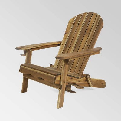 2pk Bellwood Outdoor Acacia Wood Folding Adirondack Chairs Natural - Christopher Knight Home 2 2pk Bellwood Outdoor Acacia Wood Folding Adirondack Chairs Natural - Christopher Knight Home - Image 2