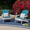Malibu 2pk Acacia Adirondack Chairs - White/Teal - Christopher Knight Home