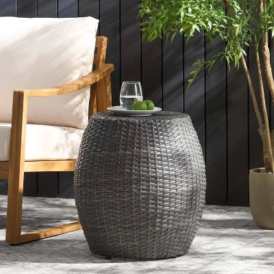 Canary Wicker Side Table - Gray - Christopher Knight Home 3 Canary Wicker Side Table - Gray - Christopher Knight Home - Image 3