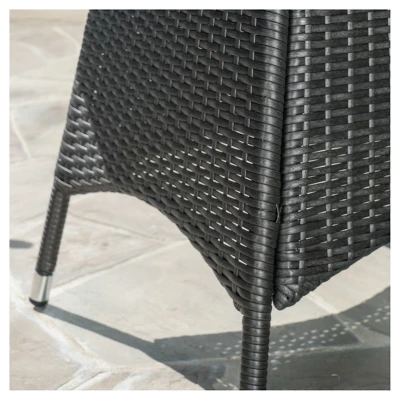 Georgina 3pc Wicker Patio Bistro Set With Cushions - Gray - Christopher Knight Home 2 Georgina 3pc Wicker Patio Bistro Set With Cushions - Gray - Christopher Knight Home - Image 2