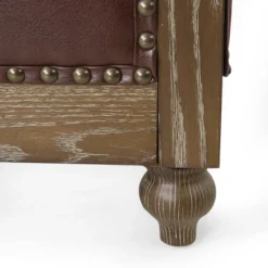 Castalia Chesterfield Tufted 3 Seater Sofa With Nailhead Trim Dark Brown/Natural - Christopher Knight Home -FurniVerse Store GUEST 15bebb96 c0ac 452d 840c 37144023e0a3