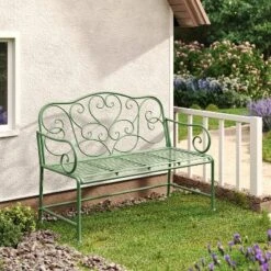 Christopher Knight Home Clay 41" Modern Outdoor Iron Garden Bench With Floral Design -FurniVerse Store GUEST 1623f064 5b26 4afa a28b 7c7542b3952b