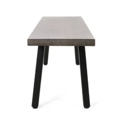 Pointe 3pc Outdoor Modern Industrial Aluminum Dining Set With Benches Gray/Matte Black - Christopher Knight Home -FurniVerse Store GUEST 16a53f13 66dc 405c bea8 7e97bc1e4fc8