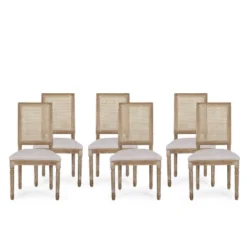 Set Of 6 Regina French Country Wood And Cane Upholstered Dining Chairs - Christopher Knight Home 27 Set Of 6 Regina French Country Wood And Cane Upholstered Dining Chairs - Christopher Knight Home -FurniVerse Store GUEST 16ab1708 a0b3 4aae 8934 8861afe03b28