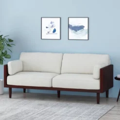 Sofia Mid-Century Modern Upholstered 3 Seater Sofa - Christopher Knight Home