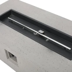 Cape Coral 5pc Aluminum And MGO Seating Set With Fire Table Khaki/Light Gray - Christopher Knight Home -FurniVerse Store GUEST 173ee431 ee21 43e6 a981 6a30882eb599