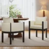 Christopher Knight Home Diana Modern Rubberwood Linen Upholstered Armchairs (Set Of 2)