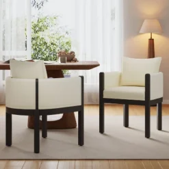 Christopher Knight Home Diana Modern Rubberwood Linen Upholstered Armchairs (Set Of 2)