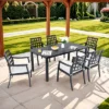 Christopher Knight Home Tracy Outdoor 7 Piece Aluminum Dining Set With Removable Sunbrella Cushions