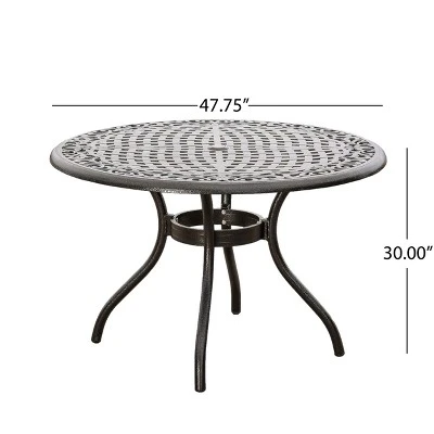 Christopher Knight Home Sarasota 5-Piece Cast Aluminum Outdoor Dining Set With Floral Scroll Design 3 Christopher Knight Home Sarasota 5-Piece Cast Aluminum Outdoor Dining Set With Floral Scroll Design - Image 3