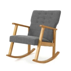Harvey Mid-Century Modern Fabric Rocking Chair - Christopher Knight Home -FurniVerse Store GUEST 18bce363 869c 4dd6 bf45 7ef8548f171a