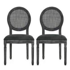 2pk Aquilla French Country Wood And Cane Upholstered Dining Chairs - Christopher Knight Home -FurniVerse Store GUEST 19130bc2 bfe6 4b98 9945 ce983685e3ac