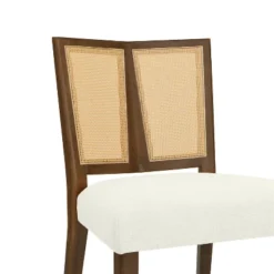 Christopher Knight Home Hassan Rubberwood Upholstered Dining Chairs With Cane Webbing(Set Of 2) -FurniVerse Store GUEST 19cc801d a56e 49be 92da 82ca79065b5b