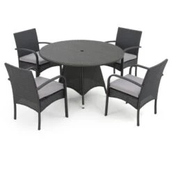 Theodore 5pc Wicker Patio Dining Set - Christopher Knight Home
