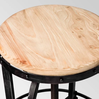 Set Of 2 Farmdale Industrial Adjustable Swivel Barstool Tan - Christopher Knight Home 3 Set Of 2 Farmdale Industrial Adjustable Swivel Barstool Tan - Christopher Knight Home - Image 3