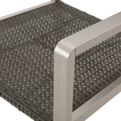 Christopher Knight Home Cape Coral Outdoor Aluminum And Wicker 7 Piece Dining Set, Gray And Silver -FurniVerse Store GUEST 1b5dd72b 02a8 4a0d 8d33 28d0cc2f3a7f