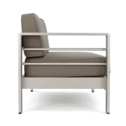 Salome 4pc Fabric Patio Chat Set - Khaki - Christopher Knight Home -FurniVerse Store GUEST 1bba8114 91d5 4d7f aba3 51e2bdefc101