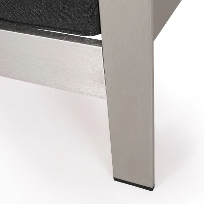 Pismo 5pc Aluminum Chat Set With Fire Pit - Silver/Dark Gray - Christopher Knight Home 8 Pismo 5pc Aluminum Chat Set With Fire Pit - Silver/Dark Gray - Christopher Knight Home - Image 8