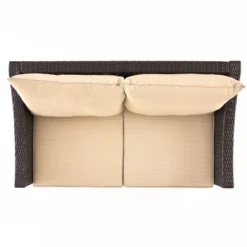 Christopher Knight Home Antibes 2 Piece Outdoor Wicker Loveseat And Coffee Table Set With Cushions -FurniVerse Store GUEST 1d8913f7 1b4f 414a 8dc9 3ed7cc36bfc4