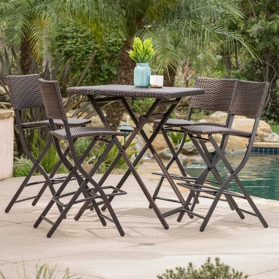 Christopher Knight Home Margarita Outdoor Wicker Folding 5 Piece Bar Set, Multibrown 10 Christopher Knight Home Margarita Outdoor Wicker Folding 5 Piece Bar Set, Multibrown - Image 10