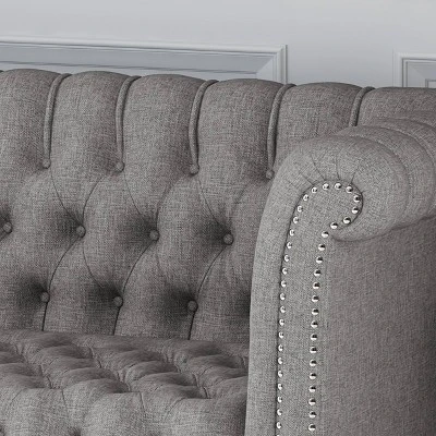 Barneyville Traditional Chesterfield Sofa Gray - Christopher Knight Home 6 Barneyville Traditional Chesterfield Sofa Gray - Christopher Knight Home - Image 6