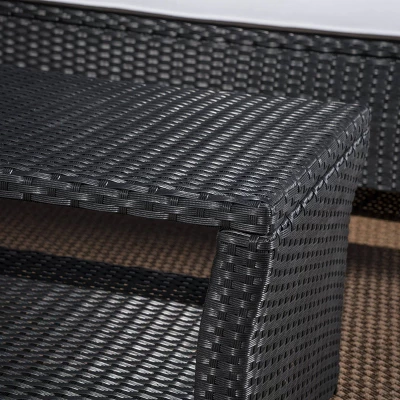 St. Lucia 4pc Wicker Patio Seating Set Black/White - Christopher Knight Home 5 St. Lucia 4pc Wicker Patio Seating Set Black/White - Christopher Knight Home - Image 5