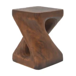 Twisted Spiral Patio End Tables, MGO Accent Table, Wood-Look Outdoor End Table For Patio Or Indoor Use, Outdoor Side Table -Christopher Knight Home -FurniVerse Store GUEST 20891644 a685 4065 8c31 a00cd8b5178d