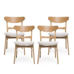 Christopher Knight Home Isador Mid Century Modern Upholstered Rubberwood Dining Chairs (Set Of 4) -FurniVerse Store GUEST 2203fcb9 8951 4370 9060 cda017931b07