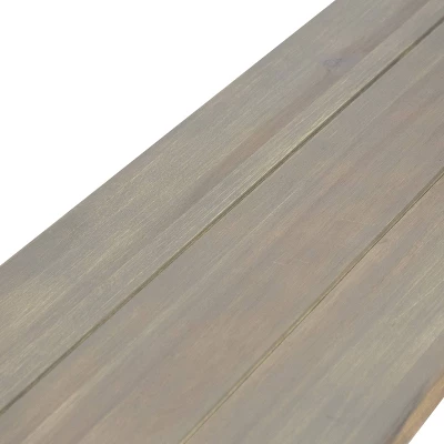 Nibley Outdoor Acacia Wood Dining Bench Gray - Christopher Knight Home 5 Nibley Outdoor Acacia Wood Dining Bench Gray - Christopher Knight Home - Image 5