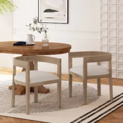 Christopher Knight Home Set Of 2 Ladieu Fabric And Wood Tub Dining Chairs -FurniVerse Store GUEST 2245bd1a 59d9 4be3 bb4e 260600192480