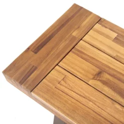 Christopher Knight Home Bowman Outdoor Acacia Wood 63" W Bench With Iron Legs -FurniVerse Store GUEST 225d1c72 d65d 4d0e af5c 2e25a17ae590